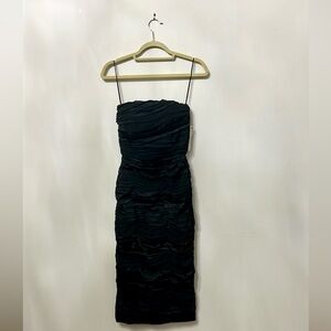 Alice + Olivia Black Strapless Dress Cocktail Black Formal New with tag